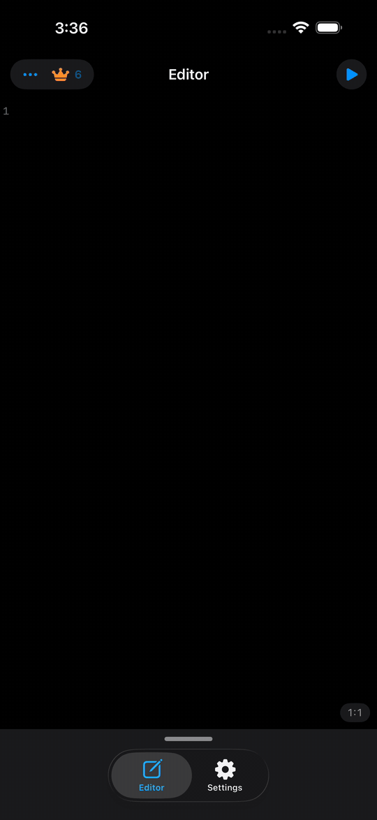 Typing a Fibonacci generator into Python Compiler and running it on device